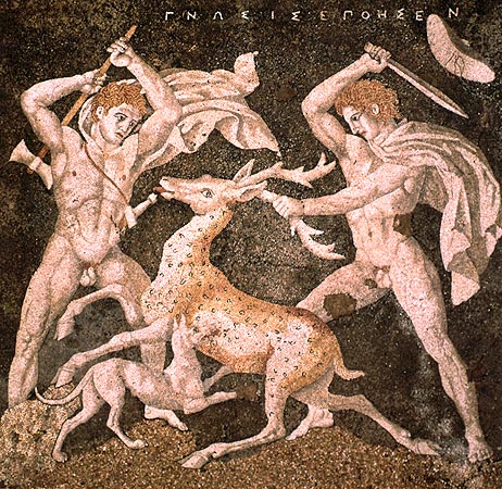 Stag Hunt Mosaic, Gnosis, c. 300 BCE koolstories