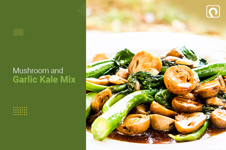  Kale Recipe - Mushroom and Garlic Kale Mix